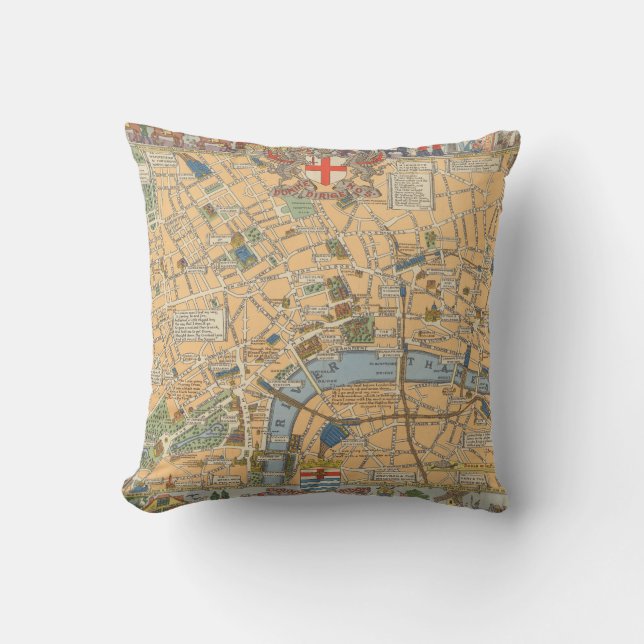 Coussin La carte des enfants de Londres, Angleterre (Recto)
