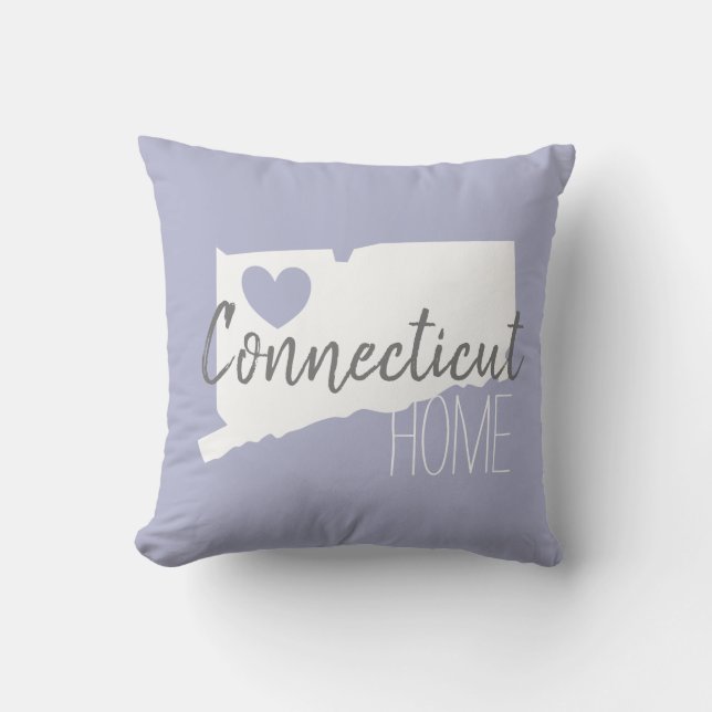 Coussin La carte d'état du Connecticut aime chez soi (Recto)