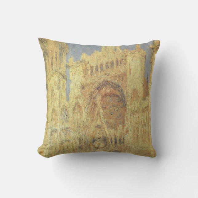 Coussin La Cathédrale de Rouen, coucher de soleil par Clau (Recto)