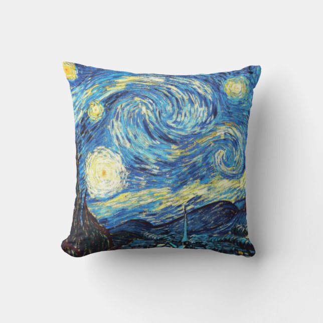 Coussin La célèbre peinture de Van Gogh, Nuit étoilée (Recto)