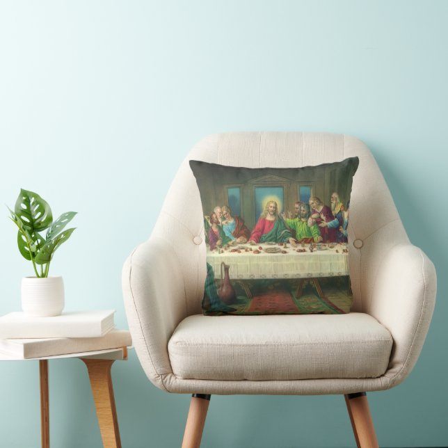 Coussin La Cène à l'origine par Léonard de Vinci (Chaise)