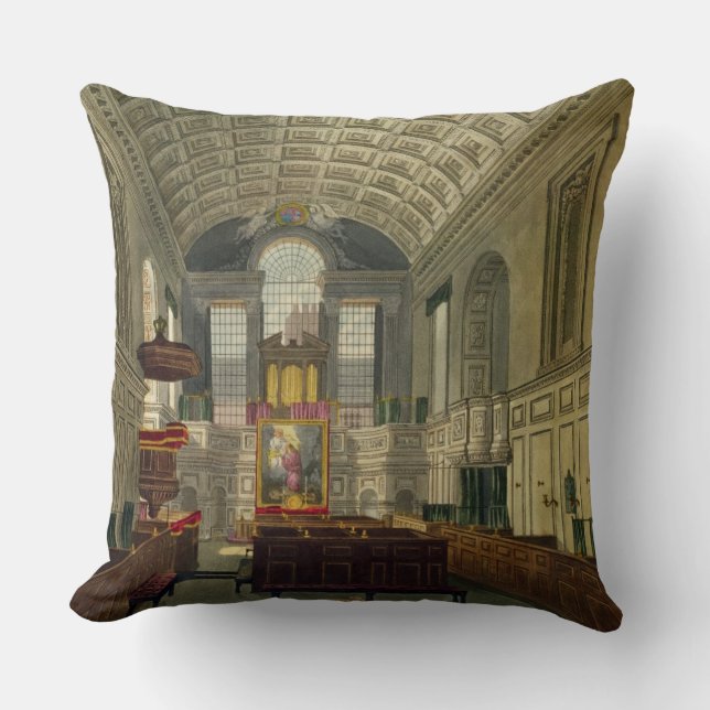 Coussin La chapelle allemande, le palais de St James, 'du (Recto)