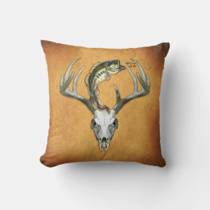 Coussin La chasse à la pêche rustique
