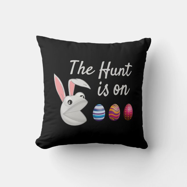Coussin La chasse est sur la chasse aux oeufs de lapin de  (Recto)