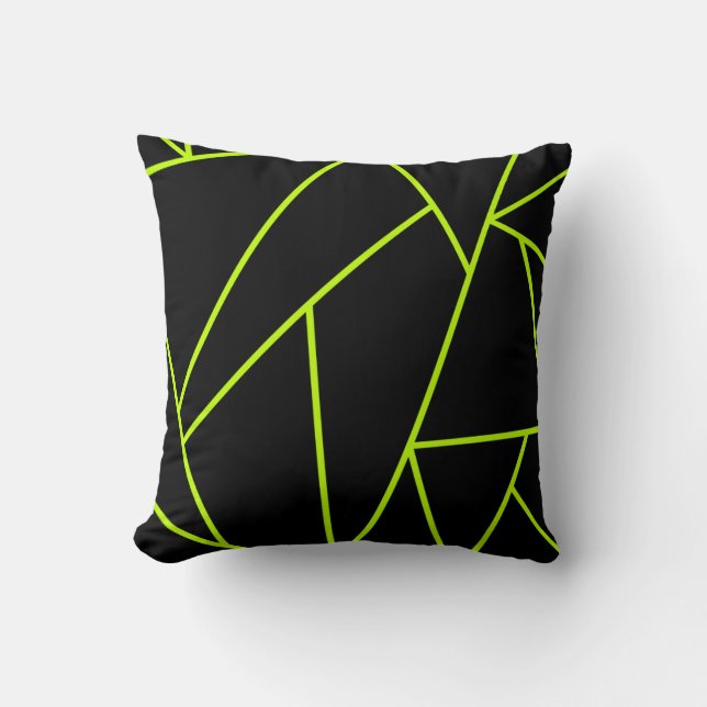 Coussin La chaux réversible décorative et la mosaïque noir (Recto)