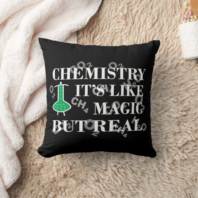 Coussin La chimie est comme la magie, mais elle est réelle (Couverture)