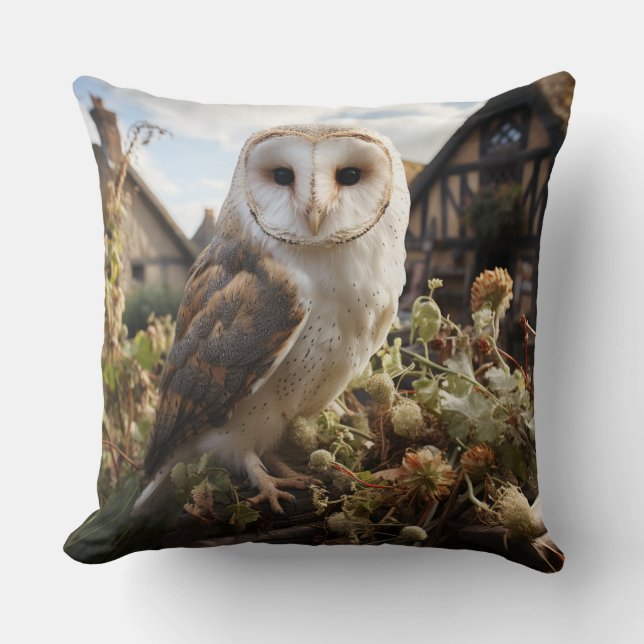 Coussin La Chouette à la grange (Recto)