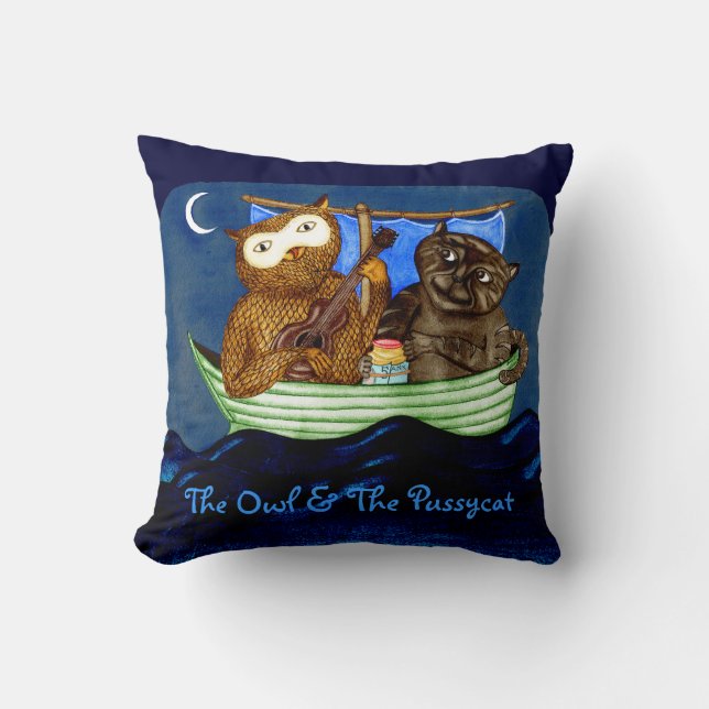 Coussin La Chouette et le chat (Recto)