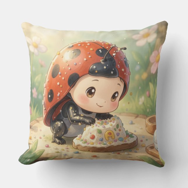 Coussin La coccinelle et le royaume caché du nectar (Recto)