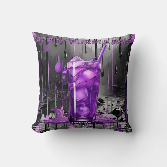 Coussin La collection Sippin' Purple Rain (Recto)