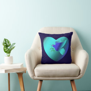 Coussin La colombe bleue du coeur du ciel