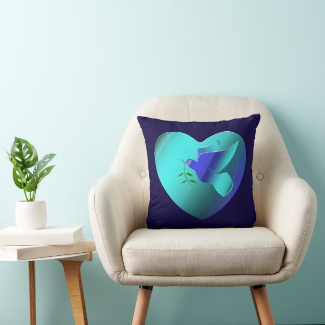 Coussin La colombe bleue du coeur du ciel (Chaise)