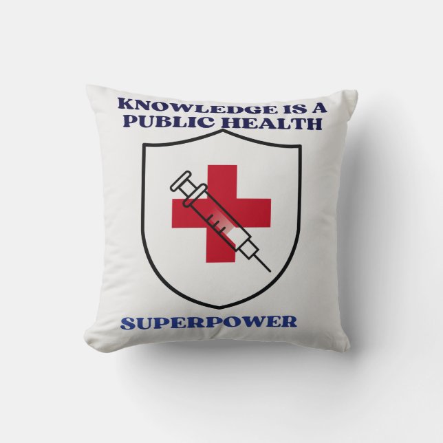 Coussin La connaissance est une superpuissance de santé pu (Recto)