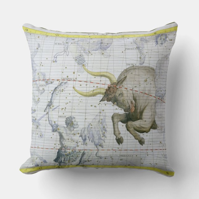 Coussin La constellation de Taureau, plaquent 2 du 'atlas (Recto)