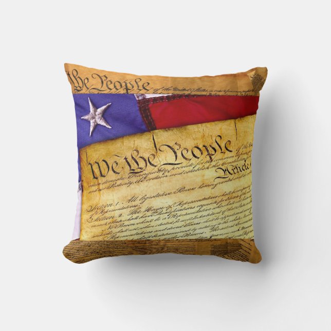 Coussin La Constitution Américaine Nous Le Peuple Jetons L (Recto)