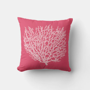 Coussin La copie de corail de fan, pâlissent - le rose su