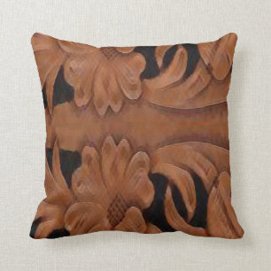 Coussin La copie en cuir usinée occidentale voient la