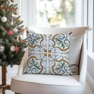 Coussin La côte d'Amalfi lancer oreiller, céramique tuiles