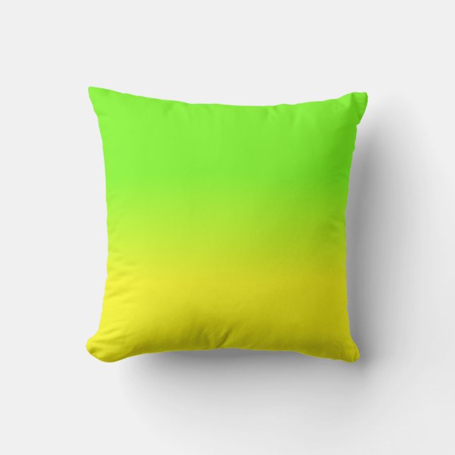 Coussin La couleur jaune verte et au néon au néon d'ombre (Recto)