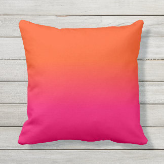 Coussin La couleur rose orange et au néon au néon d'ombre