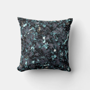 Coussin La damassé Teal de cottage rougissent or noir Gru