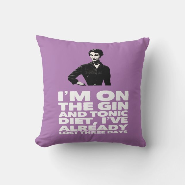 Coussin la dame vintage Gin and Tonic Diet (Recto)