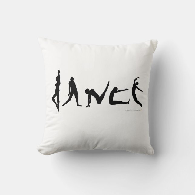 Coussin La danse de danse silhouette le carreau fait sur (Recto)