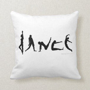 Coussin La danse de danse silhouette le carreau fait sur