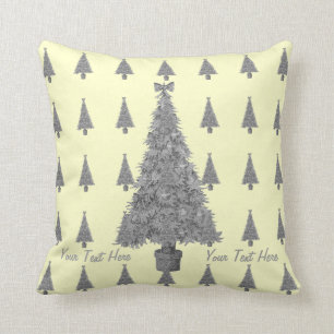 Coussin La décoration d'arbre de Noël avec le rouge cint