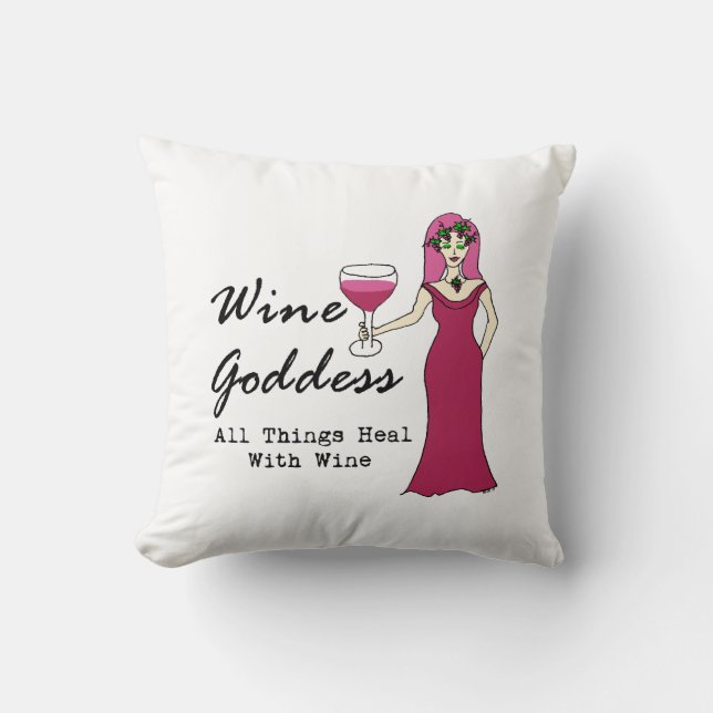 Coussin La déesse de vin "toutes les choses guérissent" le (Recto)