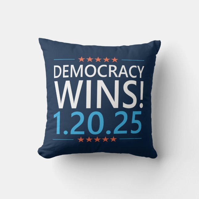 Coussin La démocratie gagne Kamala Harris 1.20.25 (Recto)