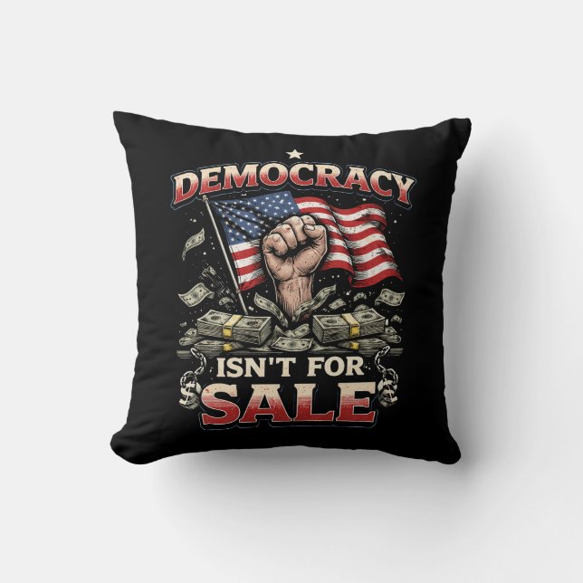 Coussin La démocratie n'est pas à vendre (Recto)