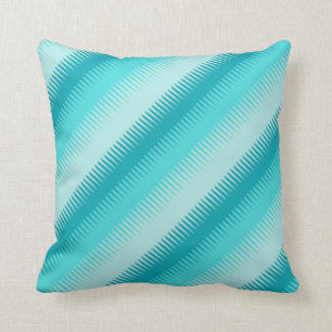 Coussin La dent de chien raye le carreau vert-bleu d'aqua