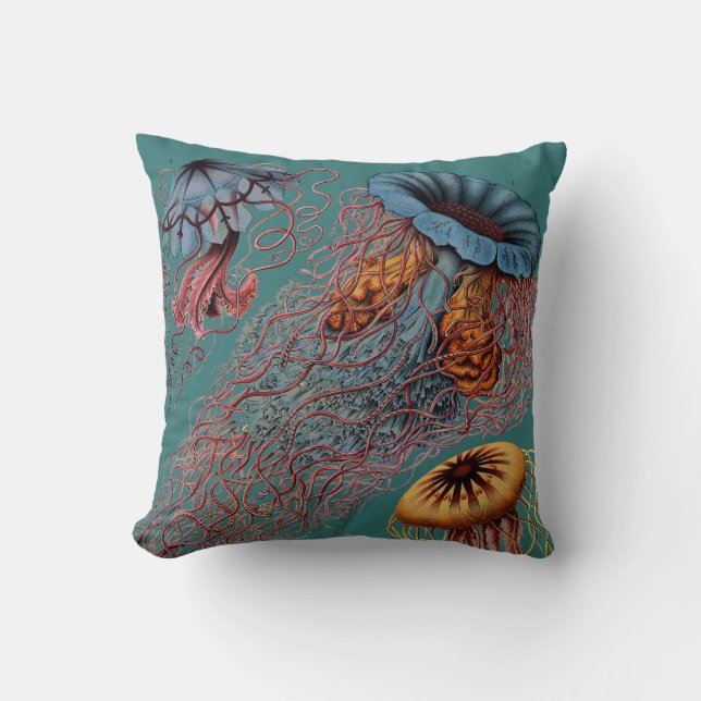 Coussin La disco Medusae d'Ernst Haeckel (Recto)