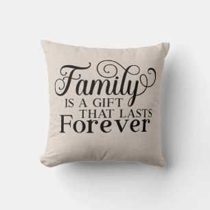 Coussin La famille de lin moderne Faux est une citation ca