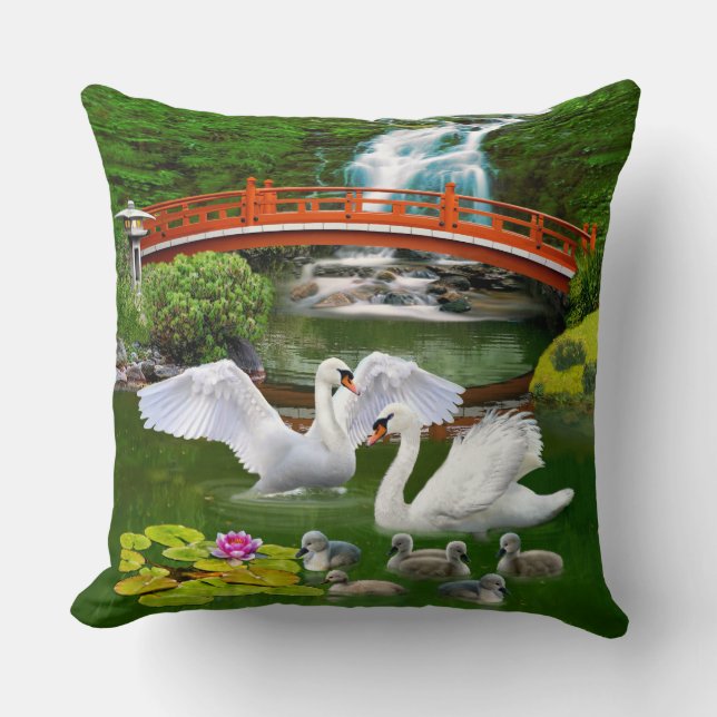 Coussin La famille des cygnes (Recto)