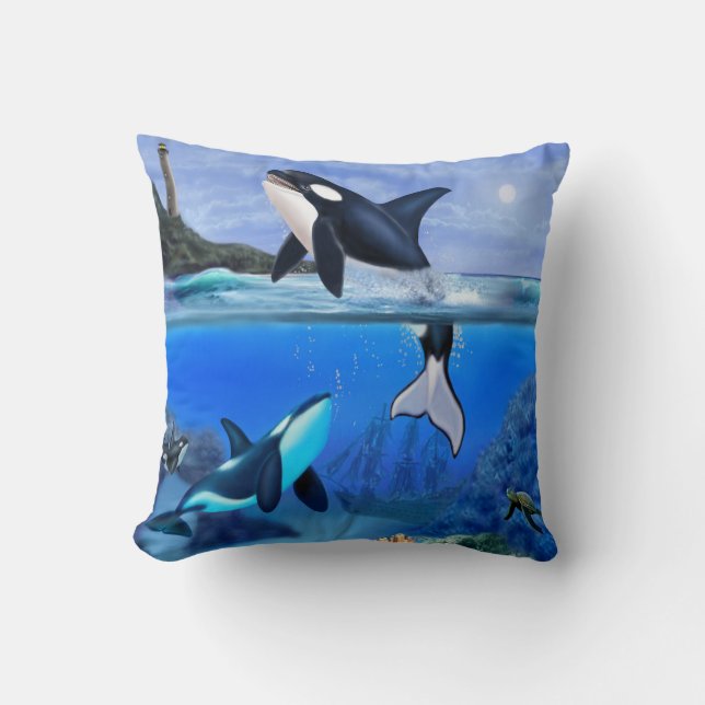 Coussin La famille d'orques (Recto)