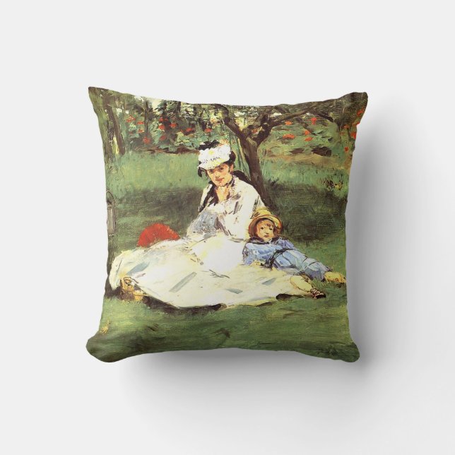 Coussin La famille Monet dans son jardin Edouard Manet (Recto)