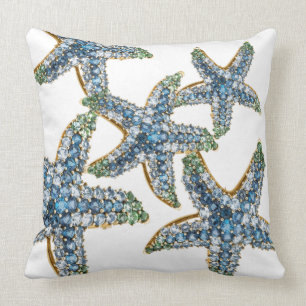 Coussin La fausse pierre bleue d'étoiles de mer tient le