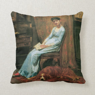 Coussin La femme de l'artiste et son chien de couture