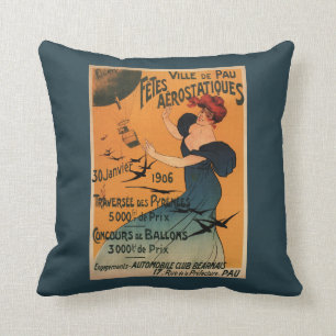 Coussin La femme Rouge-Dirigée attend l'affiche d'oiseaux