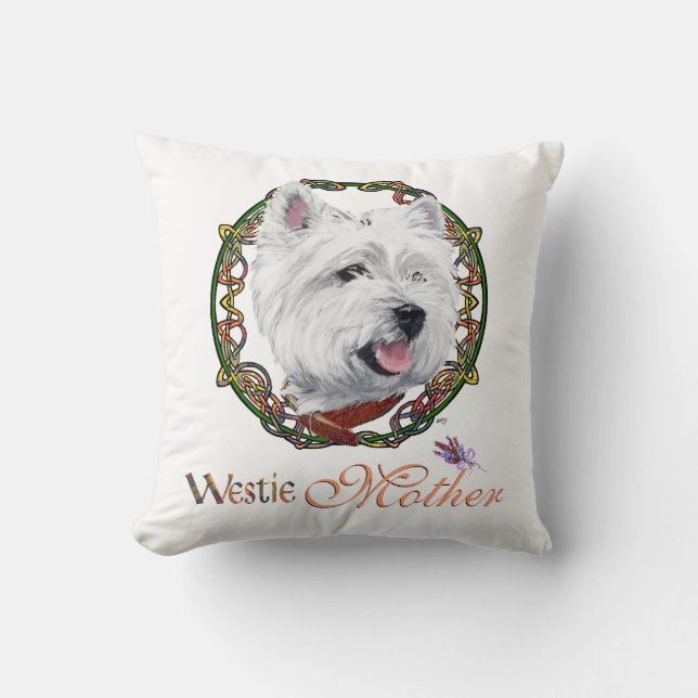 Coussin La fête des mères Westie (Recto)