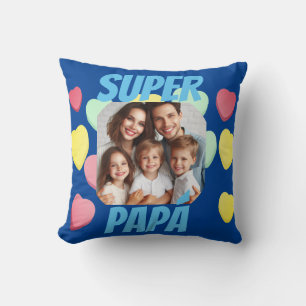 Coussin La Fête des Pères Super Papá Message Amoureux Es