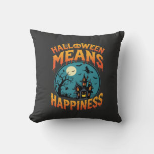 Coussin La fête d'Halloween signifie bonheur Maison hantée