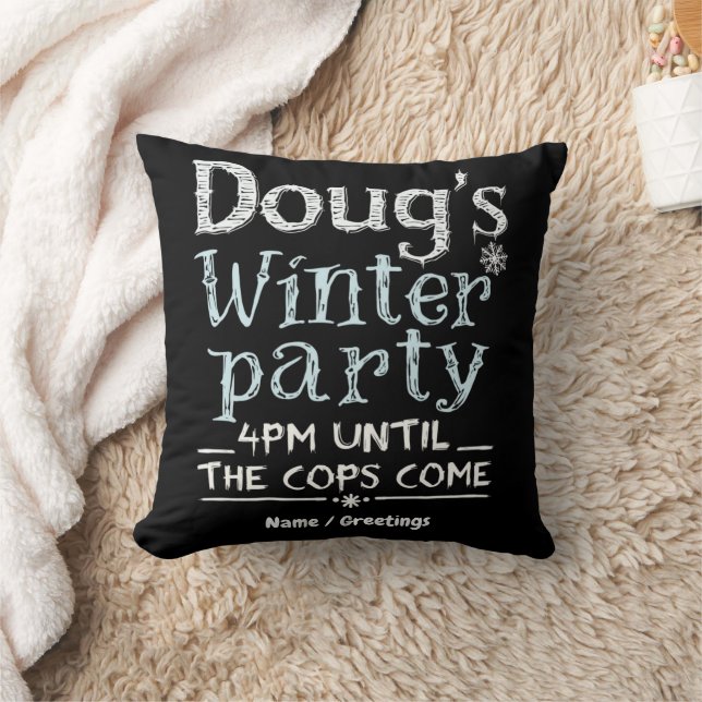 Coussin La fête d'hiver de Doug, 15 février, 16h Drôle  (Couverture)