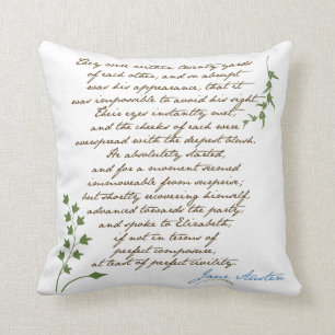 Coussin La fierté de Jane Austen et la citation #1 de