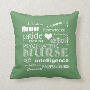 Coussin La fierté des infirmières psychiatriques - Green