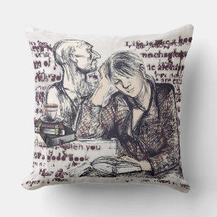 Coussin La fille lisant un livre