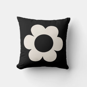 Coussin La Fleur 06 Florale Rétro Fleur Noir Et Blanc