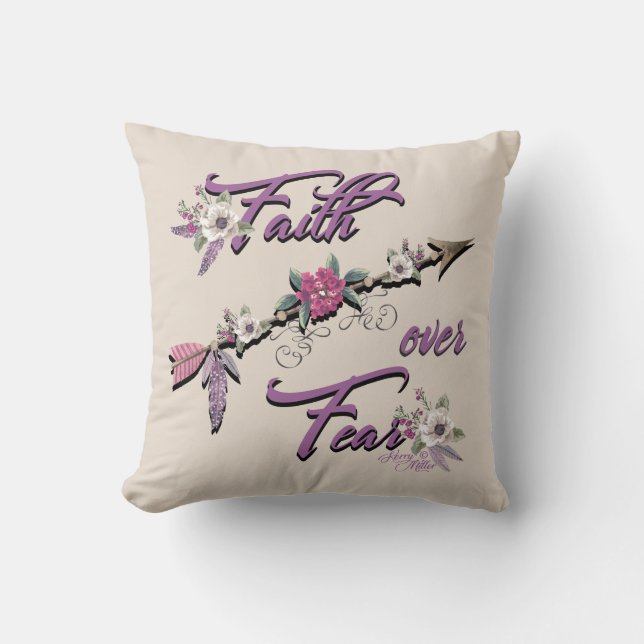Coussin La foi au-dessus de l'oreiller de peur (Recto)